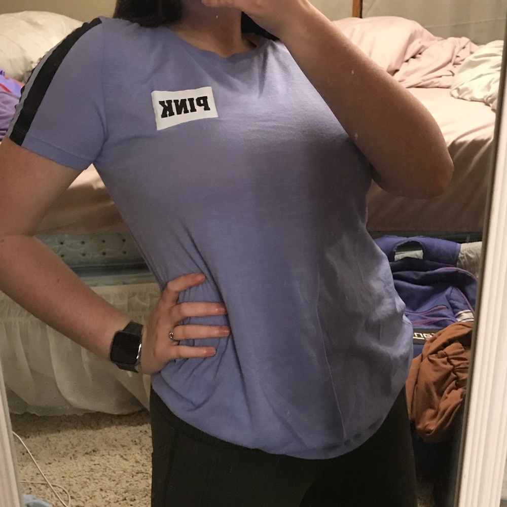 lavender and black VS PINK tee